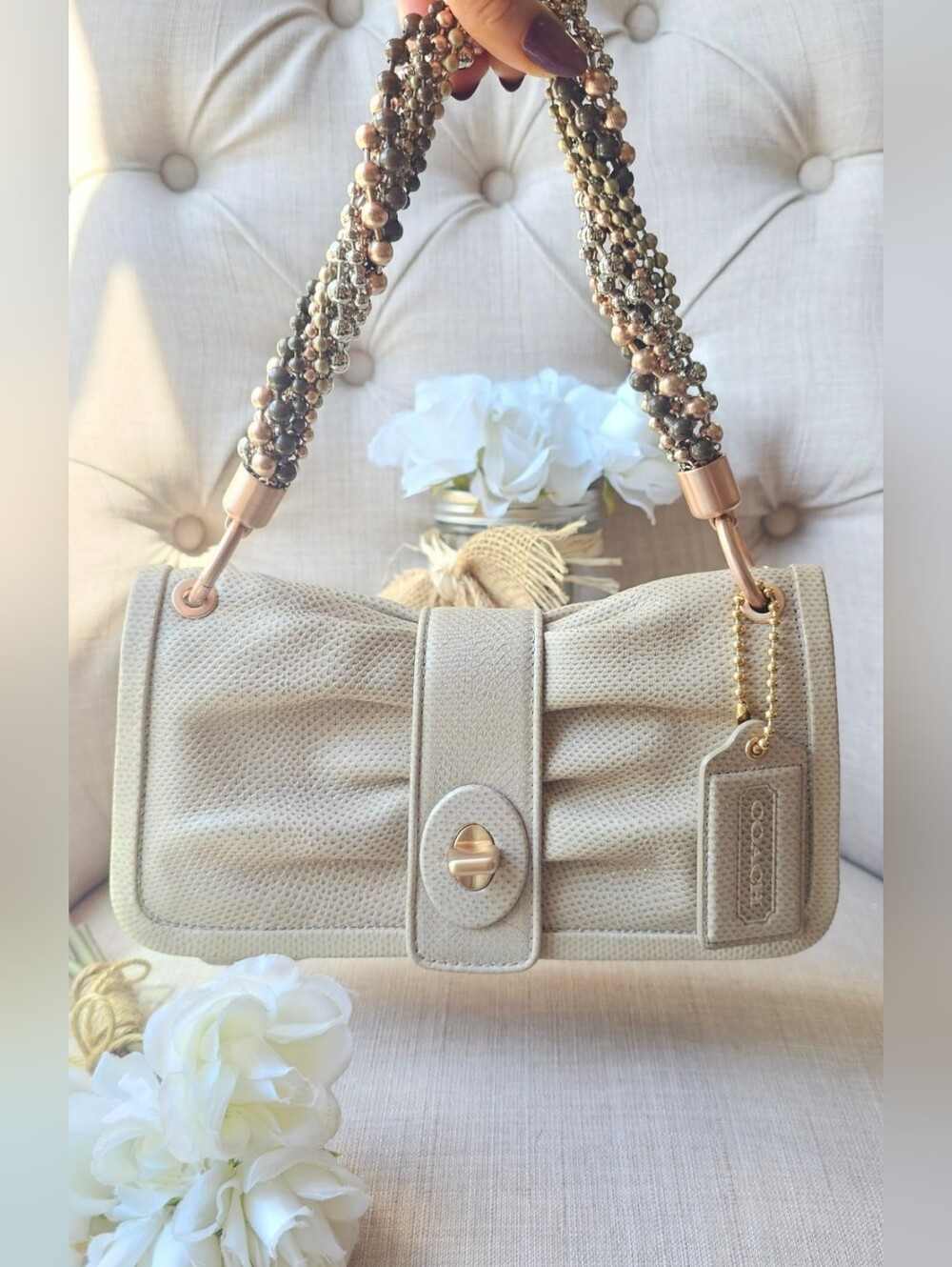 Coach Limited Edition Genuine Italian Python Parker Shoulder Bag Purse